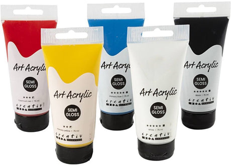 Pigment art acrylverf primaire kleuren, 5x75ml