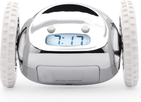 Clocky - alarm klok op wielen - chroom - cl-chrome