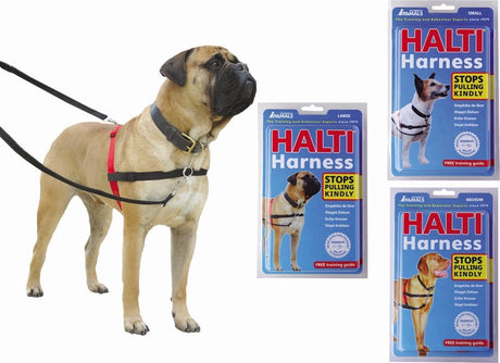 Halti harnass anti trektuigje - hond - small - borstomvang 30 tot 60 cm - rood s
