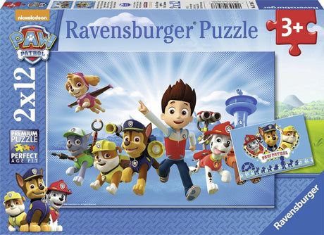 Ravensburger puzzel paw patrol; ryder en paw patrol - 2x 12 stukjes
