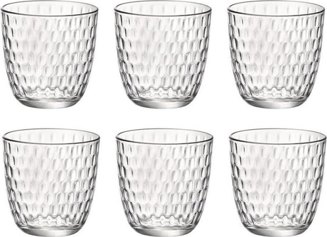 Bormioli rocco drinkglazen drops - waterglazen - helder transparant - glas - set 6x stuks - 290 ml - gekleurd glas - stapelbaar