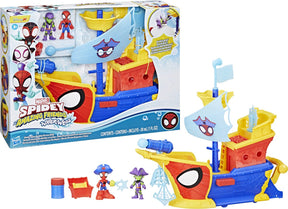 Hasbro spidey water-webs ahoy pirantenschip met bubbels - incl. bellenblaas