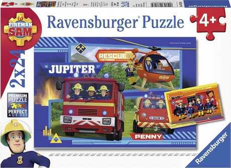 Ravensburger brandweerman sam in actie vanaf 4+ - puzzel - 2x24 stukjes