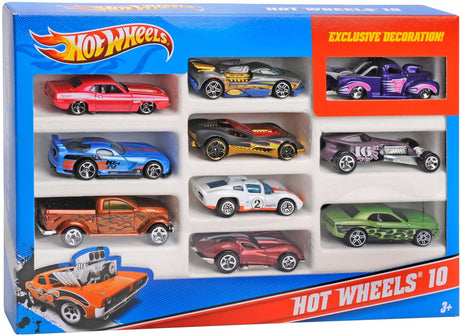 Hot wheels cadeauset met 10 auto's - 10 pack speelgoedvoertuig