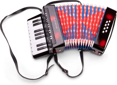 New classic toys woet® speelgoed accordeon voor kinderen - speelgoedinstrument - zwart - inclusief muziekboekje met 8 liedjes - vanaf 3 jaar
