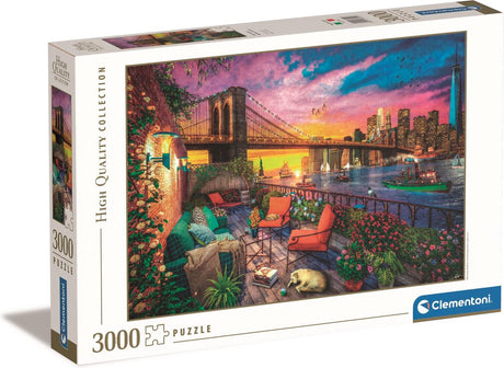 Clementoni puzzel manhattan balcony sunset, 3000st.