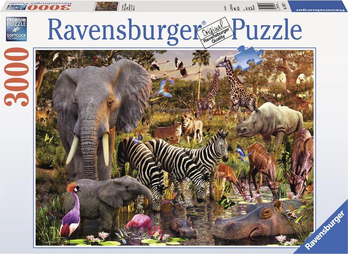 Ravensburger puzzel afrikaanse dierenwereld - legpuzzel - 3000 stukjes
