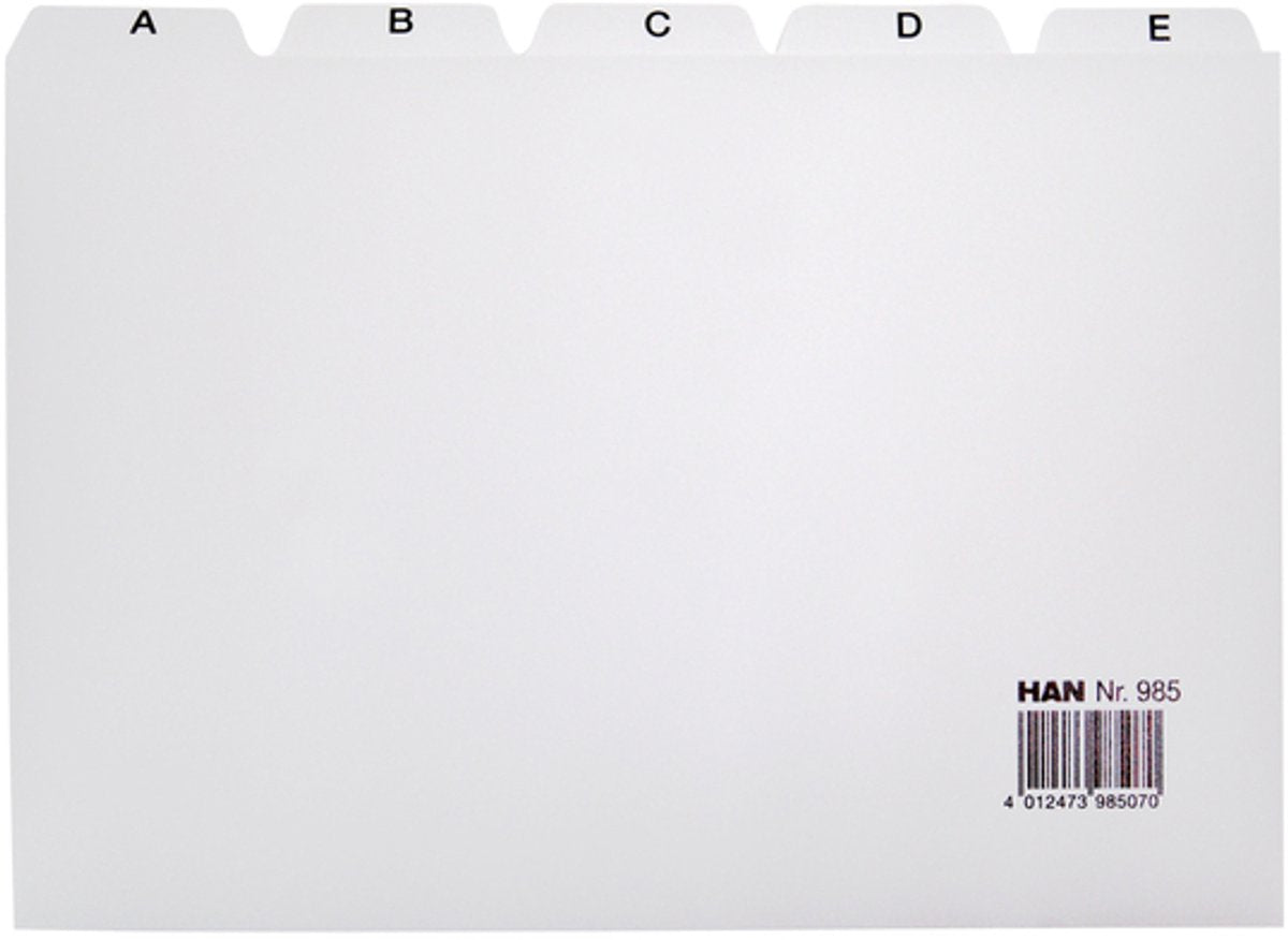 Han tabkaarten - voorzien van alfabet a-z - a5 breed - lichtgrijs - indexkaarten - ha-985