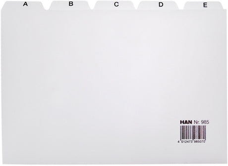 Han tabkaarten - voorzien van alfabet a-z - a5 breed - lichtgrijs - indexkaarten - ha-985