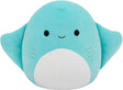 Squishmallows - medium plush 30cm maggie - teal stingray w teal spotted back and white belly