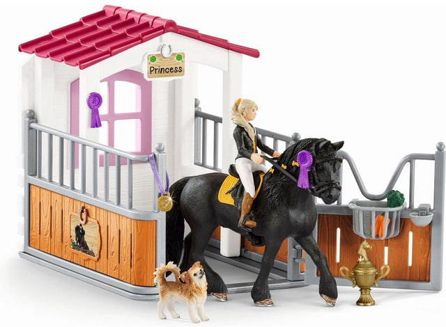 Schleich horse club - speelfigurenset - paardenstal met horse club tori princess - kinderspeelgoed voor jongens en meisjes - 5 tot 12 jaar - 14 onderdelen - 42437