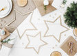 Partydeco hangers sterren hout goud glitter - 3 stuks