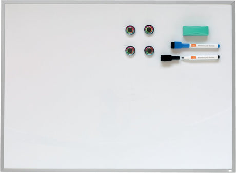 Nobo magnetisch whiteboard met aluminium lijst - 58,5 x 43cm - inclusief markers, magneten en wisser - wit