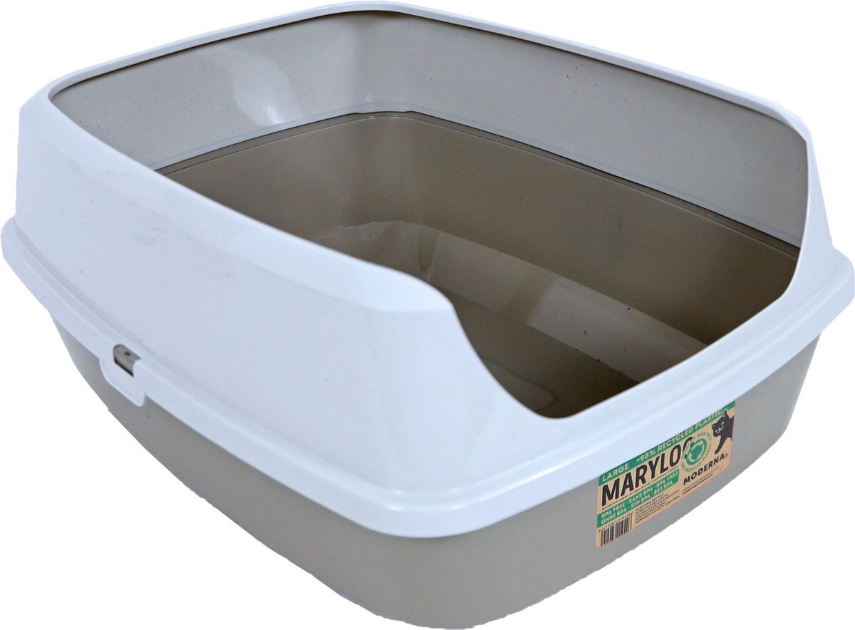 Moderna open kattenbak maryloo - kattentoilet - 50.2x38.4x21.4 cm grijs wit large