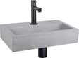 Differnz flat fonteinset - beton lichtgrijs - kraan recht mat zwart - 38 x 24 x 8 cm