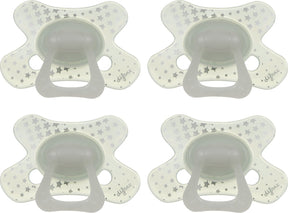 Difrax fopspeen natural - 12 tot 18 maanden - sterretjes transparant - 4 stuks