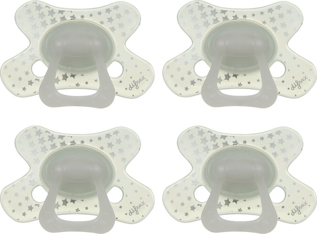 Difrax fopspeen natural - 12 tot 18 maanden - sterretjes transparant - 4 stuks