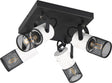 Trio tosh - spot - zwart-wit - excl. 4x e14 15w- plafondspot - houten elementen in wit