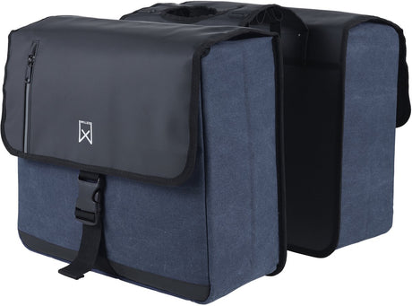 Willex - dubbele canvas bisonyl tas - 46 liter - universele bevestiging - zwart blauw