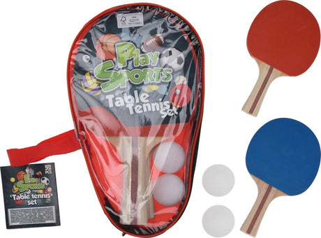 Merkloos sans marque koopman tafeltennisset sportief speelgoed met 2 bats en 2 ballen.