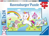 Ravensburger puzzel sprookjesachtige eenhoorn - 2x24 stukjes - kinderpuzzel
