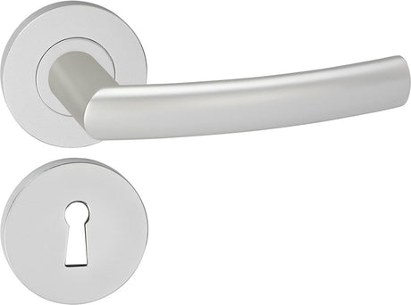 Impresso deurkruk - burton - voor binnen - rond met rond sleutelrozet - aluminium - 2 stuks