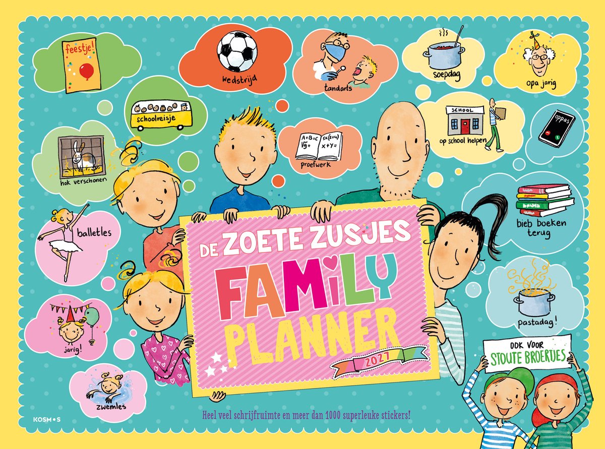 Kalenderwinkel de zoete zusjes familyplanner 2027