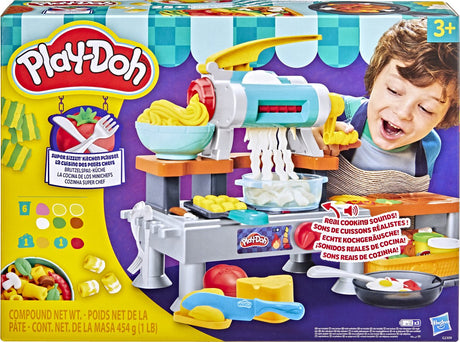 Play-doh supersissende keukenspeelset - met echte kookgeluiden - inclusief 8 potjes klei