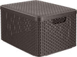 Curver rattan style opbergmand l - met deksel - 36.4 liter - bruin
