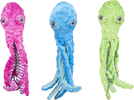 Flamingo hondenspeelgoed – bubbly octopus s 35cm – pluche octopus voor honden met squeaker – knuffelspeeltje in meerdere kleuren s