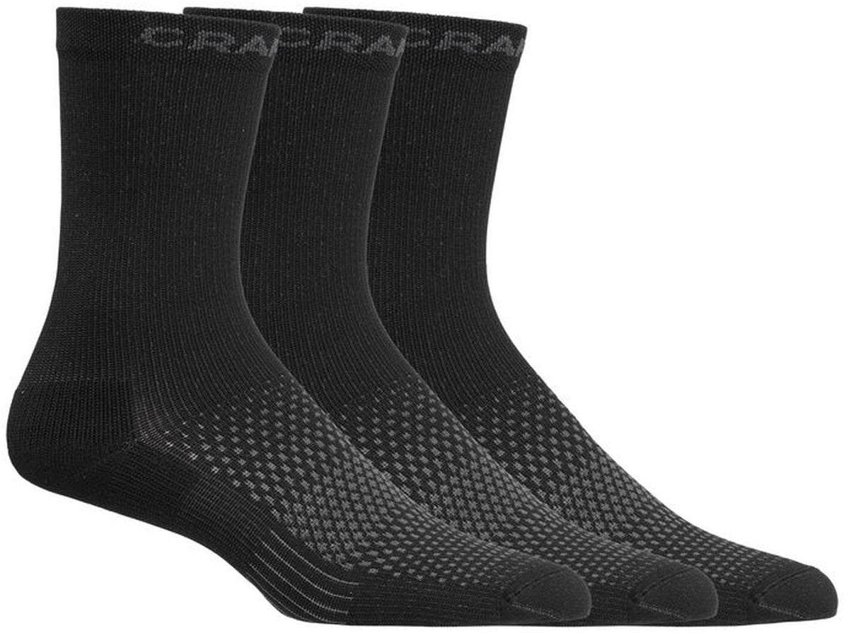 Craft active high sock 3-pack unisex sportsokken - zwart 40-42