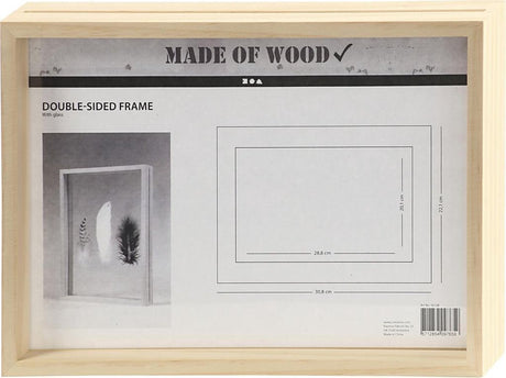 Creativ company dubbelzijdige lijst, afm 22,1x30,8 cm, diepte 4,5 cm, 1 stuk, grenen