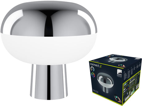 Eglo marini-z tafellamp - 22 cm - chroom wit - instelbaar rgb wit licht - dimbaar - zigbee