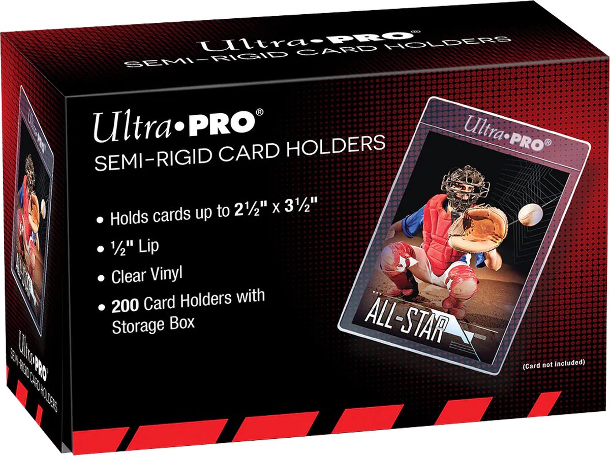 Ultra pro 200 semi-rigid card holders transparant standaard maat opberghouders