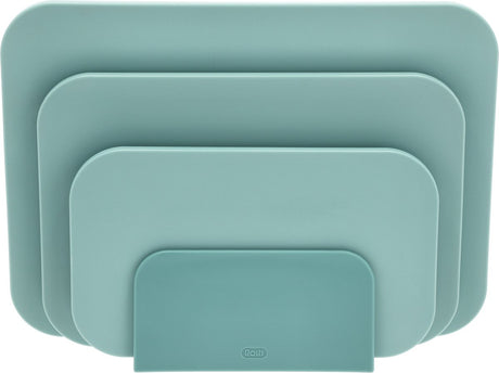 Rosti choptima snijplankenset 35,5 x 7 x 26,5 cm nordic green- kunststof - 4 snijplanken - vaatwasserbestendig - met houder - keuken