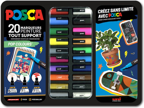 Posca uni uni verfmarker koffer pop colours 20 stuks