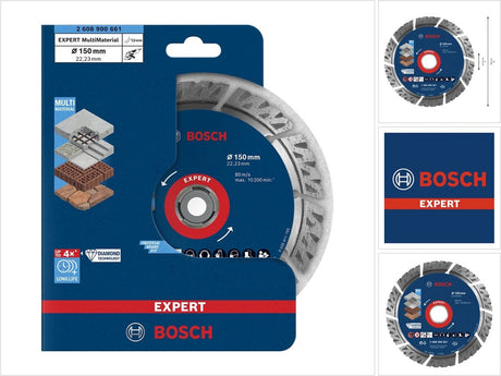 Bosch accessories 2608900661 expert multimaterial diamanten doorslijpschijf diameter 150 mm boordiameter 22.23 mm steen