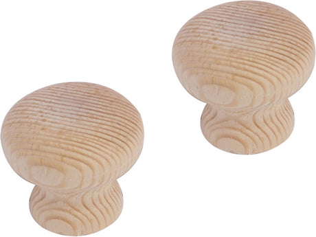 Differnz knop rond - hol - paddenstoel - hout - 30 mm