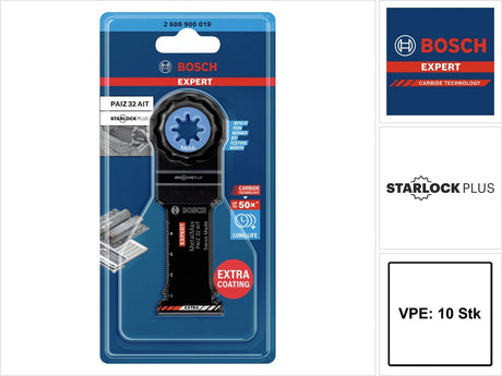 Bosch 2608900020 expert starlockplus coatedcarbide invalzaagblad paiz 32 ait carbide, metal 32 x 50 mm 10