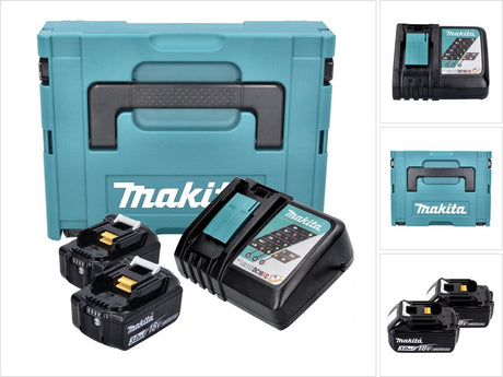 Makita toebehoren - set van 9a lader en 2x 18 v lxt 3.0 ah accu 197952-5