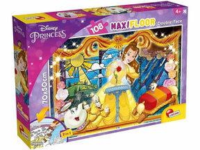 Lisciani - belle het beest - double face - puzzel maxifloor - 108 stukjes