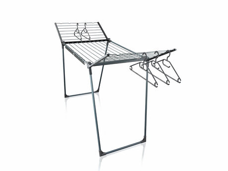 Leifheit droogrek pegasus 200 solid zwart - 20 m drooglengte - incl. houders voor klein wasgoed en 5 kledinghangers