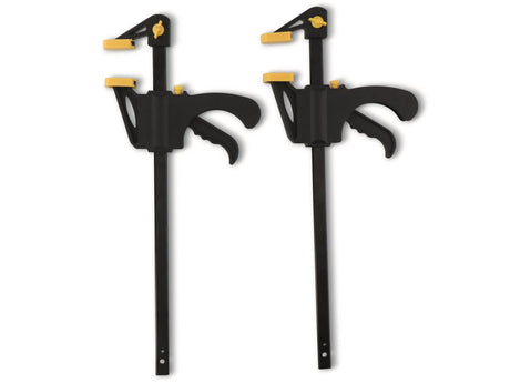 Kinzo lijmklemmen – set 2 stuks – kunststof veerklemmen – zwart geel – 30 x 21 x 47,5 cm