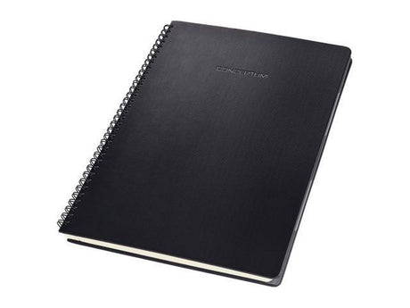 Sigel spiraal notitieboek conceptum a4 zwart hardcover 160 pagina's geruit incl. tabbladen 80 grams papier