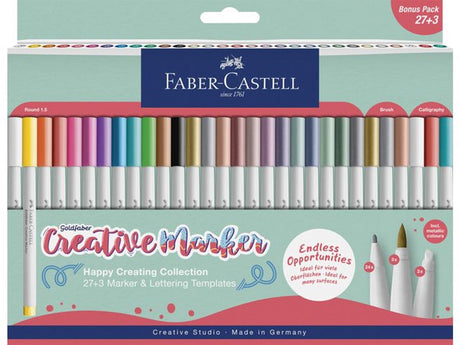 Faber-castell faber castell marker creatief goldfaber - set a 30 stuks happy creating - fc-161002