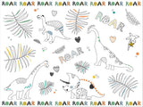 Folat kleurplaat placemat dino roars, 6st.
