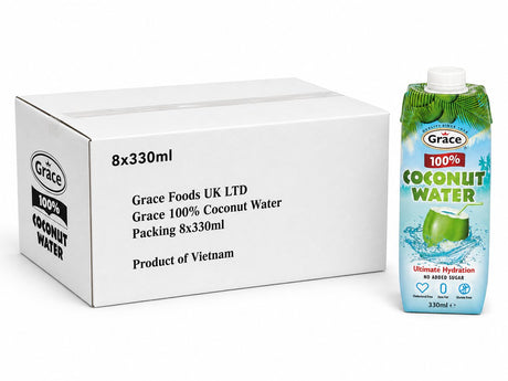 Grace 100% kokoswater - 8 x 330ml - voordeelverpakking
