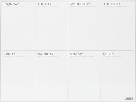 Desq ® weekplanner | magnetisch | aluminium ultra thin frame | 45 x 60 cm