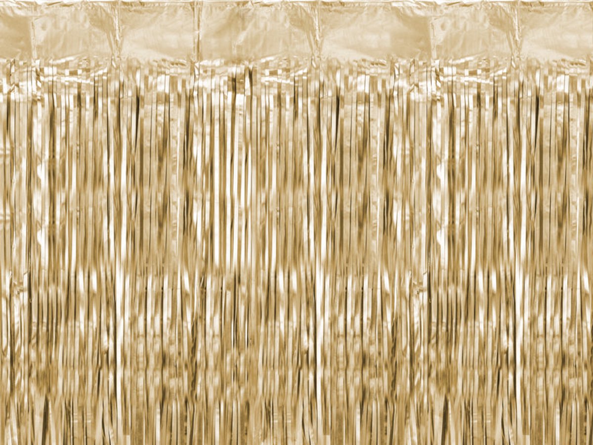 Partydeco gouden feestgordijn 100x200cm