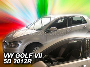Volkswagen zijwindschermen donker tbv vw golf 7 (type vii) - 5 deurs hatchback model 2012 - 2020 set tbv voor achterramen